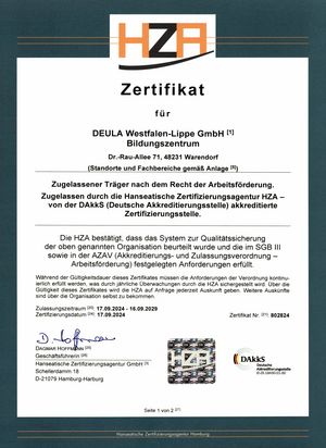 AZAV-Zertifikat